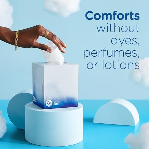 Puffs Ultra Soft Facial Tissues, 4 Mega Cube Box, 72 Facial Tissues Per Box - Image 5