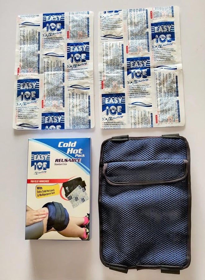 EASY ICE Cold and Hot pain relief pack with belt for Back, knee, elbow shoulder and all big joints. Size: 30 x 20 cm Pack of 1 with 2 Dry Sheets - Image 3