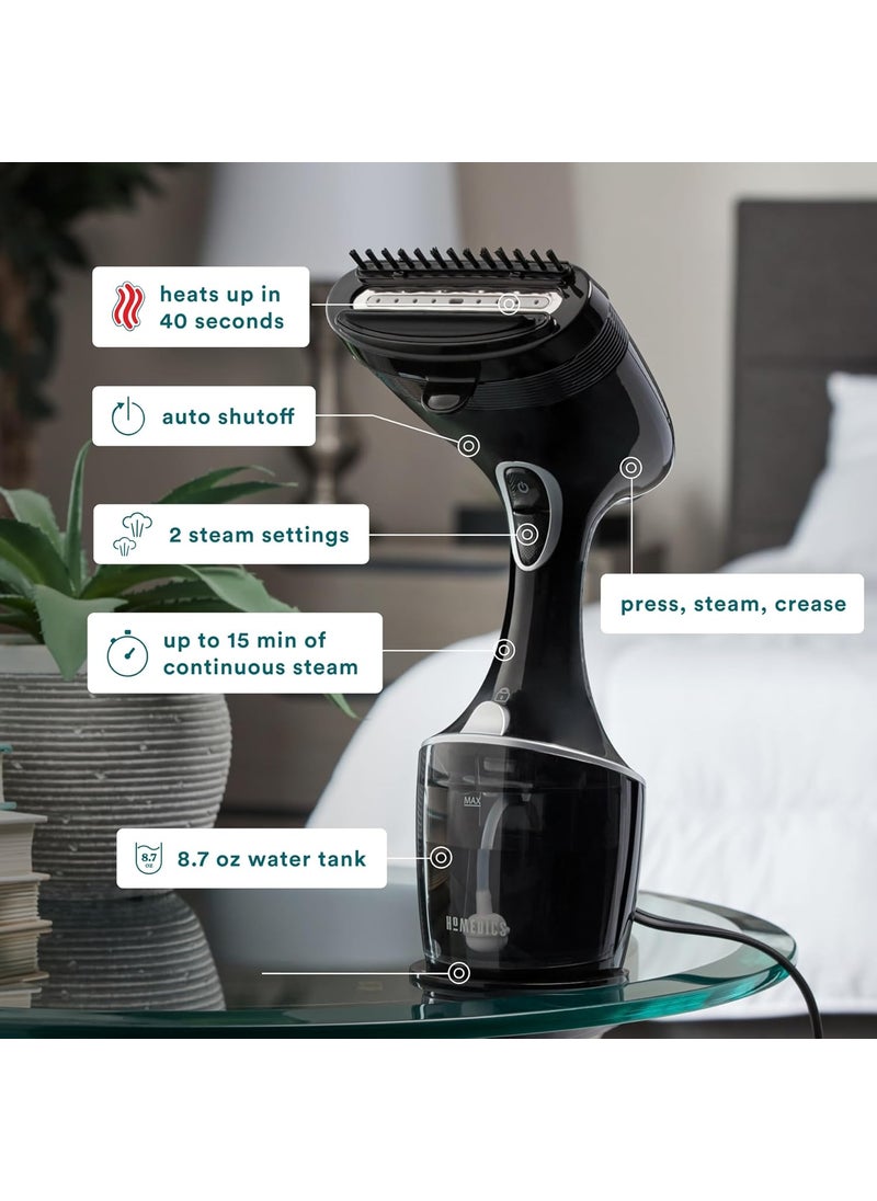 HoMedics Homedics PerfectSteam Deluxe Handheld Garment Steamer  Fast Heat Turbo Power 15Minute Continuous Steam BuiltIn Crease Attachment  - Image 3