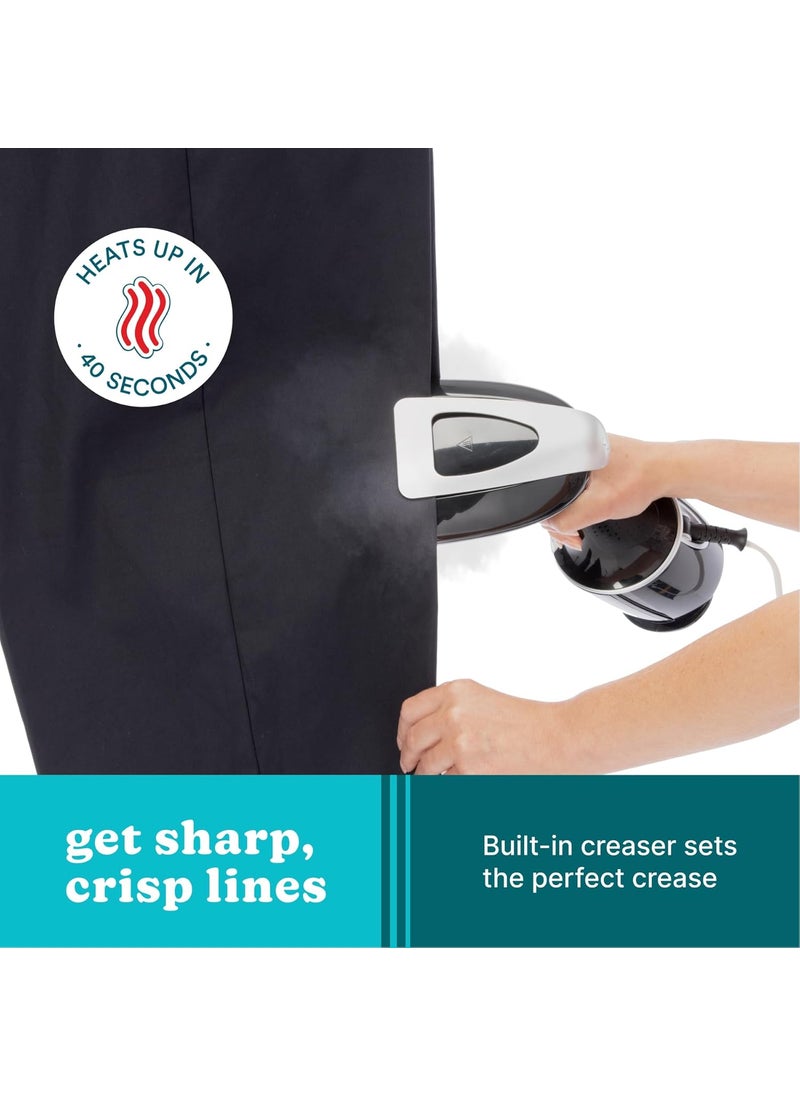HoMedics Homedics PerfectSteam Deluxe Handheld Garment Steamer  Fast Heat Turbo Power 15Minute Continuous Steam BuiltIn Crease Attachment  - Image 5