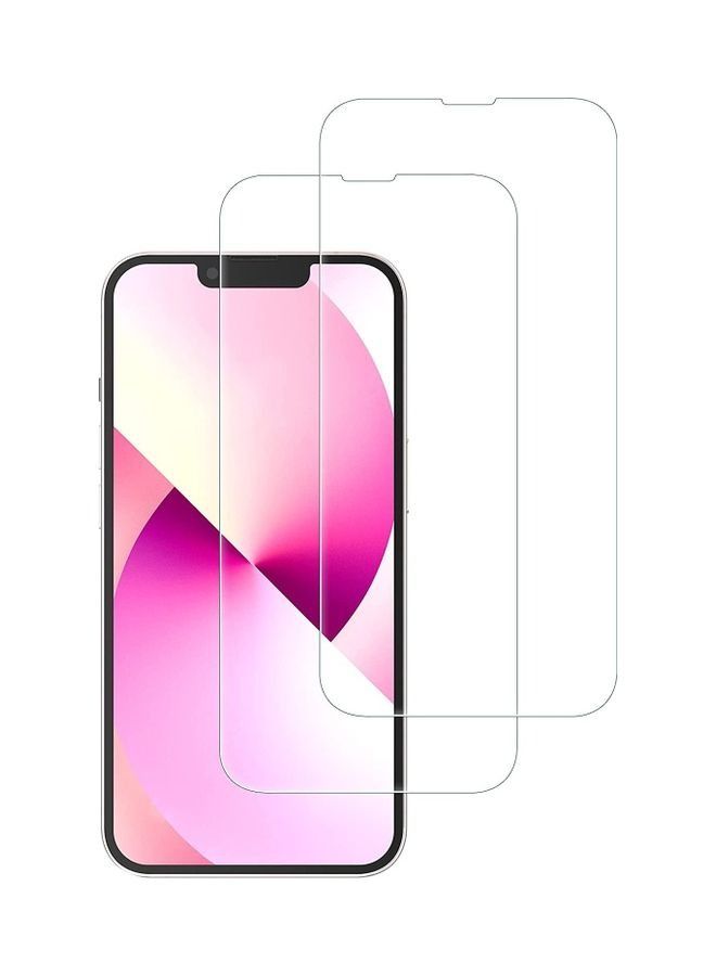 2-بيس iPhone 13/13 Pro واقي شاشة زجاجي مقوى شفاف - Image 1