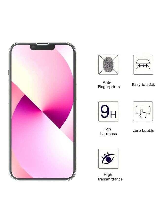 2-بيس iPhone 13/13 Pro واقي شاشة زجاجي مقوى شفاف - Image 4