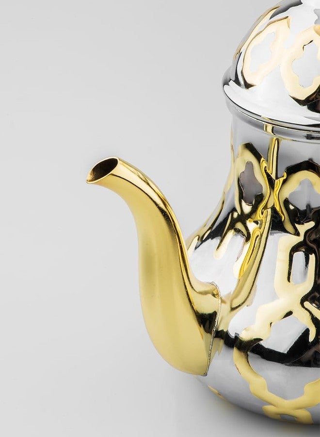 shoxil Moroccan Teapot 1.2L Arabic Style Stainless Steel Moroccan Traditional Religious Style Teapot - Image 4