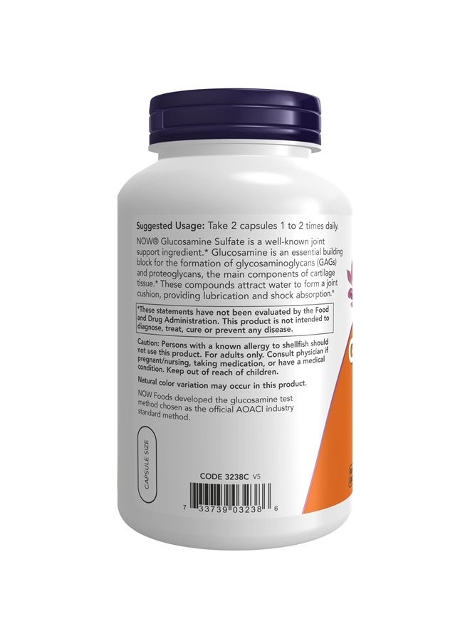 now Supplements, Glucosamine Sulfate 750 mg, with UL Dietary Supplement Certification, 240 Veg Capsules - Image 3