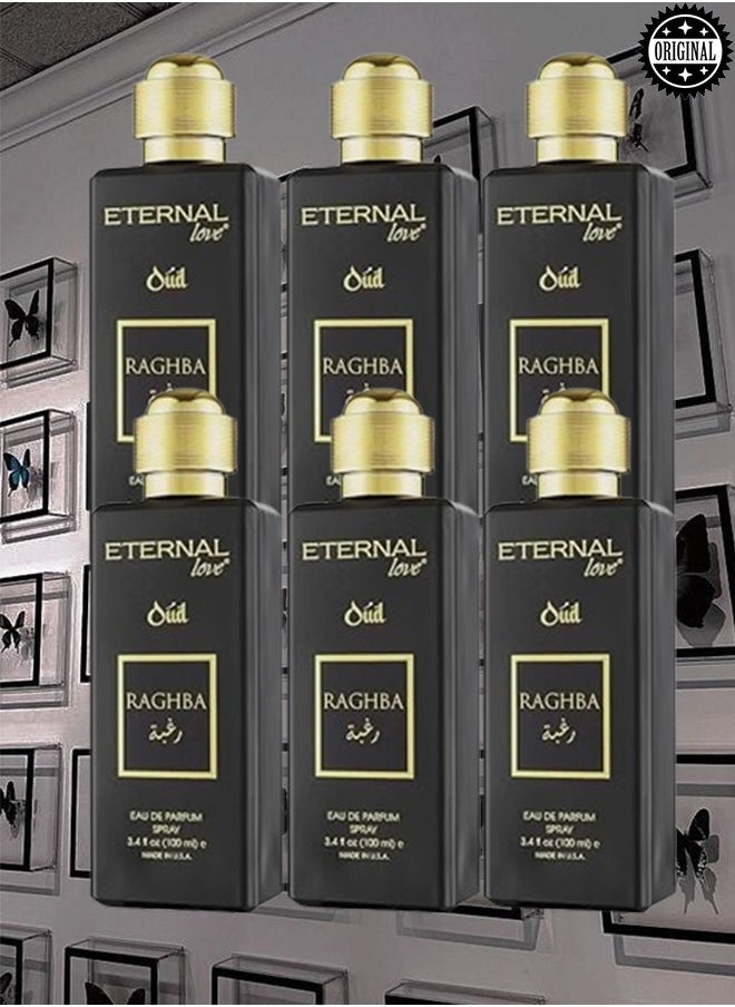 Eternal love 6 Pieces Eternal Love Oud Raghba Perfume EDP 100ML  - Image 1