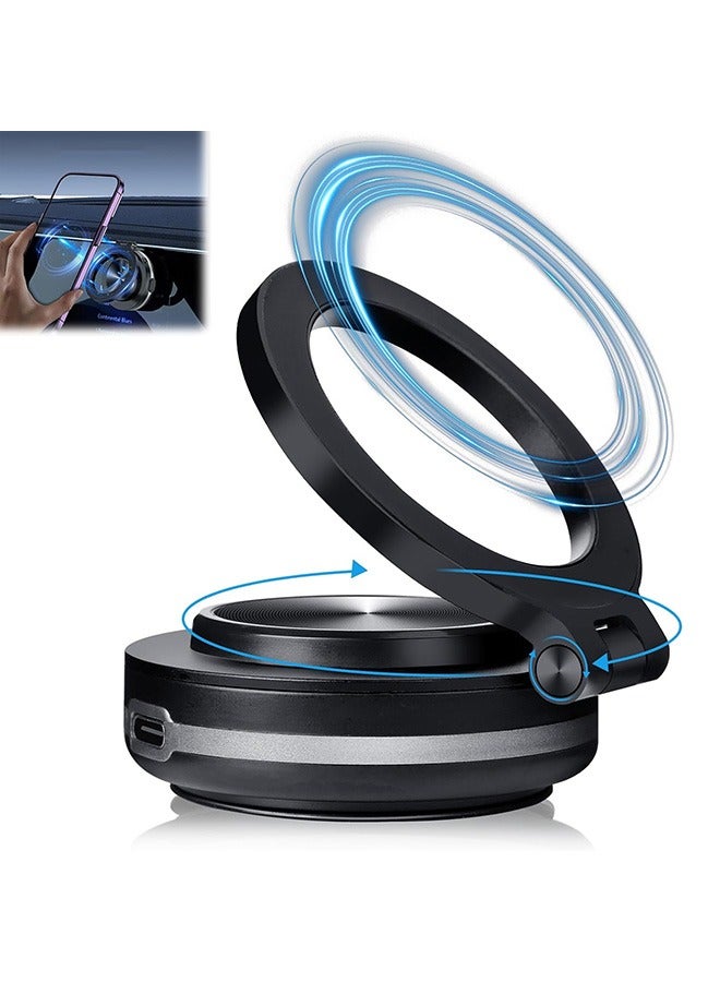 DUSALA Electric Vacuum Magnetic Car Phone Mount,360° Rotatable Phone Holder, Car Phone Holder for All Smartphones (black) - Image 1