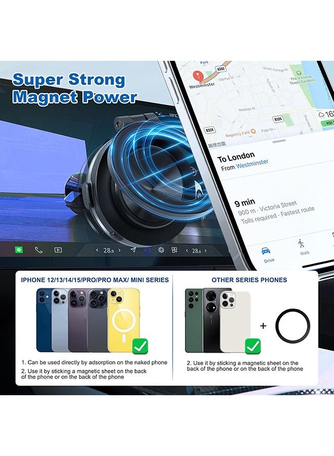 DUSALA Electric Vacuum Magnetic Car Phone Mount,360° Rotatable Phone Holder, Car Phone Holder for All Smartphones (black) - Image 2