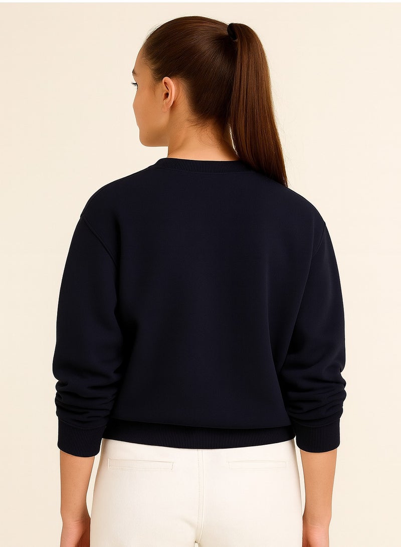 فكتور اند جين سويت شيرت بطبعة كرز مون شيري قطن فليس طباعة بارزة - Image 4