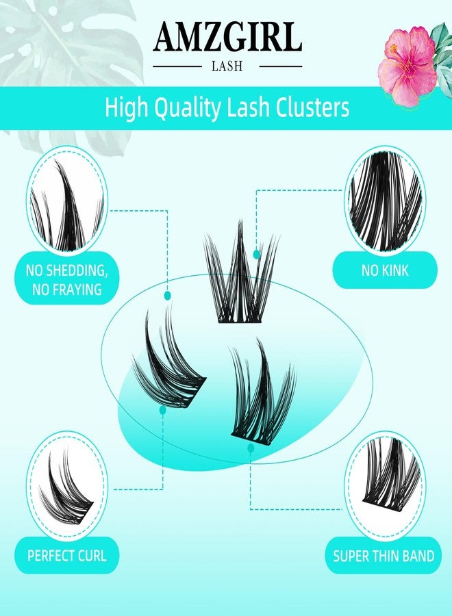 AMZGIRL LASH Lash Clusters Manga 140Pcs Eyelash Cluster Wet Look Ultra-Thin Lash Band Eyelashes Extensions Spiky Anime Wide Span Lashes(Puppy,C-Mix10-18mm) - Image 3