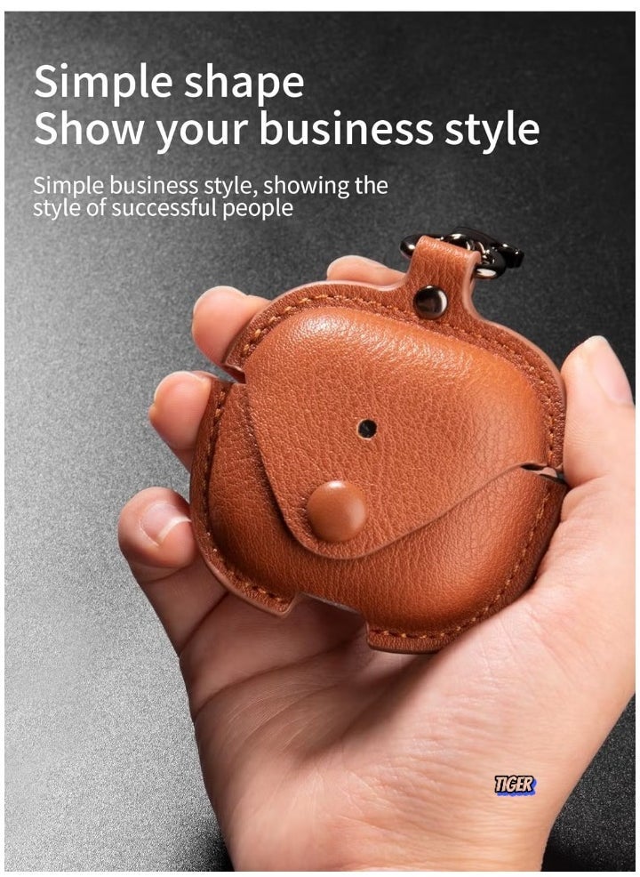 TIGER PU Leather Case Compatible with AirPods 4 2024 – Anti-Scratch Protective Cover with Keyring for AirPods 4, Premium Leather Case for AirPods 4 2024 - Image 2