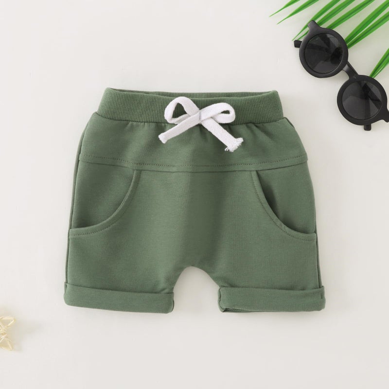 Yvowming Toddler Baby Boy Clothes Kids Summer Truck Print T Shirt Short Set with Pockets 0-4T (Apricot and Green, 2-3T) - Image 5