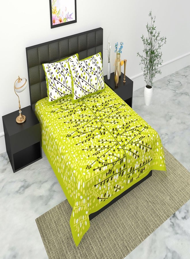 BedZone 100% Cotton Rajasthani Jaipuri Traditional King Size Double Bed Bedsheet with 2 Pillow Covers - Multi23 - Image 2
