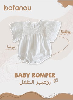 Bafanou ‌Bafanou Summer Solid Baby Girls Romper | Newborn Casual  Jumpsuit Outfit 0-24M Breathable  - Image 1