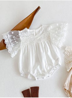 Bafanou ‌Bafanou Summer Solid Baby Girls Romper | Newborn Casual  Jumpsuit Outfit 0-24M Breathable  - Image 4