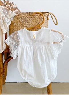 Bafanou ‌Bafanou Summer Solid Baby Girls Romper | Newborn Casual  Jumpsuit Outfit 0-24M Breathable  - Image 5