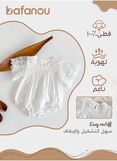 Bafanou ‌Bafanou Summer Solid Baby Girls Romper | Newborn Casual  Jumpsuit Outfit 0-24M Breathable  - Image 2