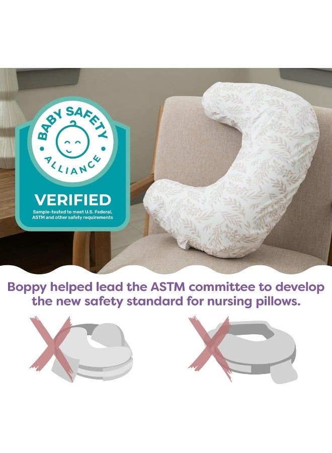 Boppy Nursing Pillow, Gray Gentle Leaves, Larger, Firmer, More Supportive Pillow for Breastfeeding and Bottle Feeding - Image 4