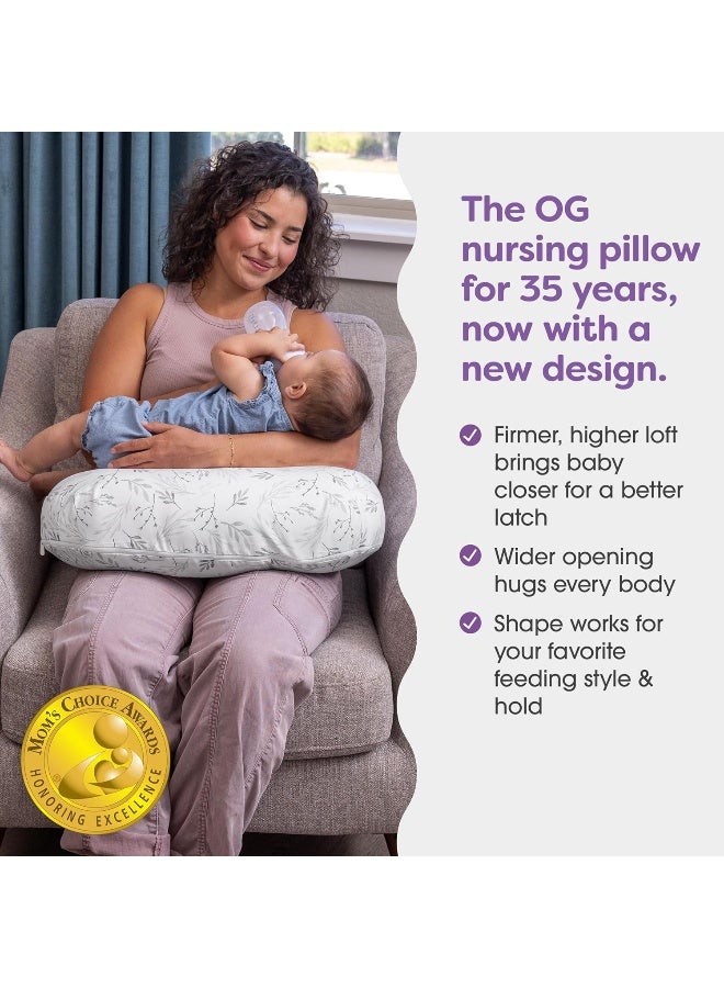 Boppy Nursing Pillow, Gray Gentle Leaves, Larger, Firmer, More Supportive Pillow for Breastfeeding and Bottle Feeding - Image 3