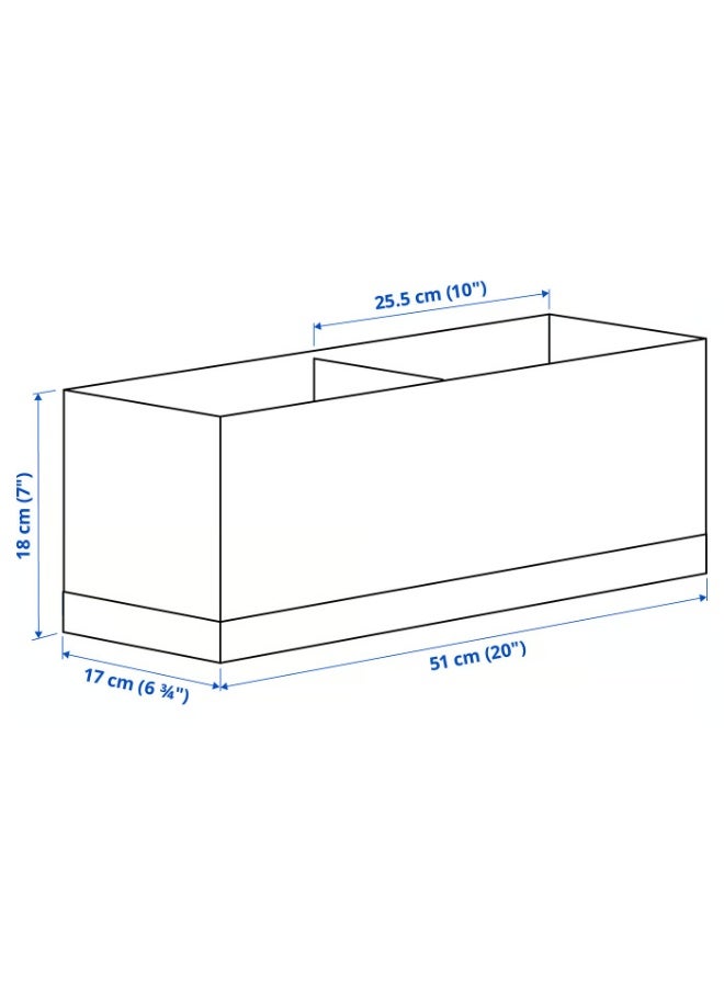 stuk Box with Compartments, White/Black, 17x51x18 cm - Image 5