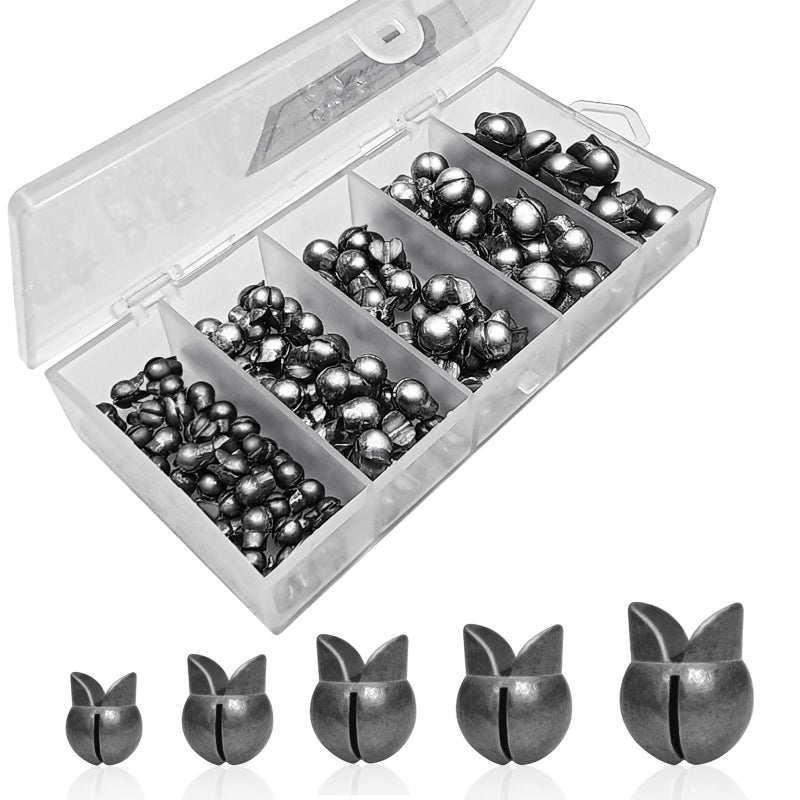 SANWEAL120PCS/200PCS Fishing Weights Sinkers - Premium Split ShotFishing Weights Sinkers - Round Removable Fishing Sinkers - 5/6 Sizes - Image 1