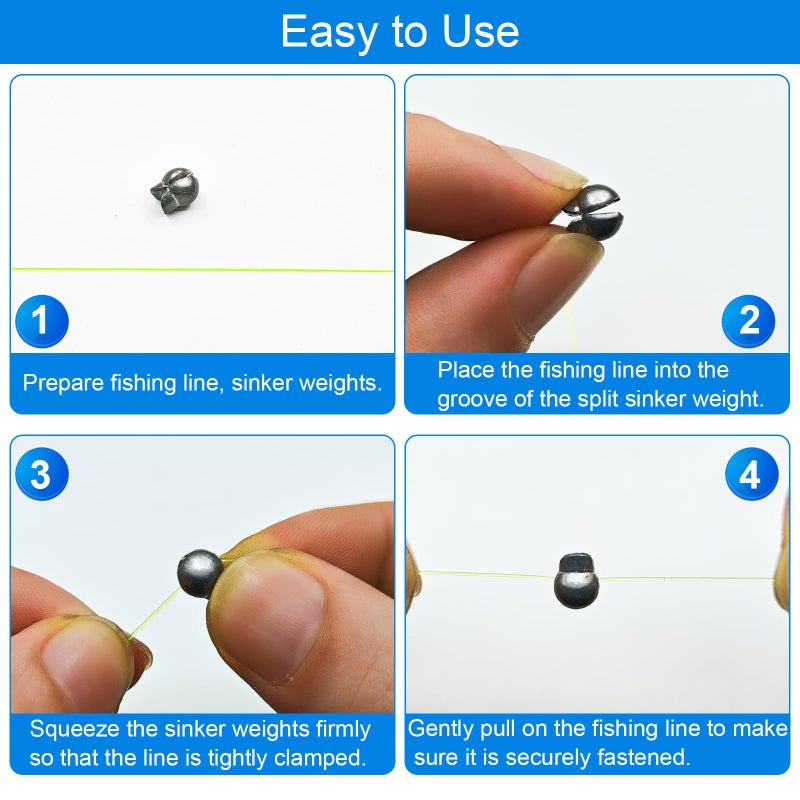 SANWEAL120PCS/200PCS Fishing Weights Sinkers - Premium Split ShotFishing Weights Sinkers - Round Removable Fishing Sinkers - 5/6 Sizes - Image 5