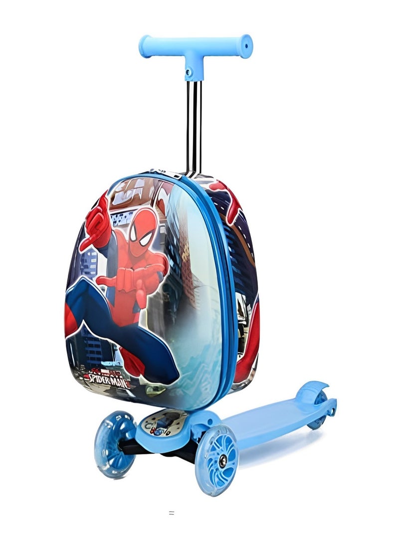 Generic - Spiderman Kids Scooter Suitcase, Kids Luggage Scooter, Rolling Luggage Duffle Bag, Trolley Case with Scooter for Children - Image 1