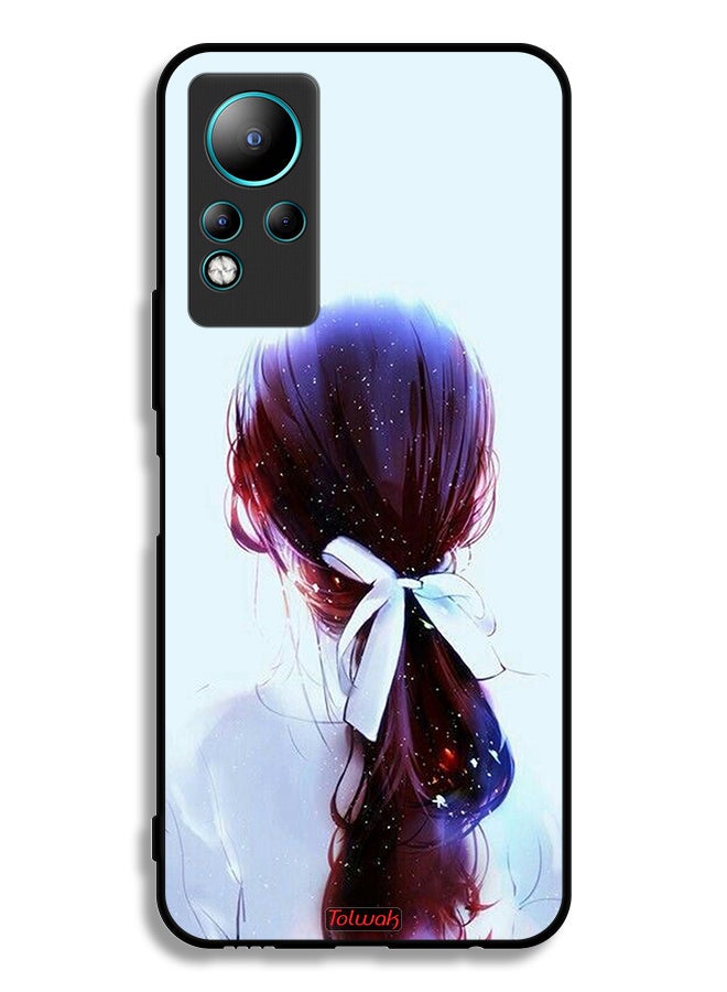 Tolwak Infinix Note 11 Protective Case Cover Tie Hair With Hairband Girl Art - Image 2