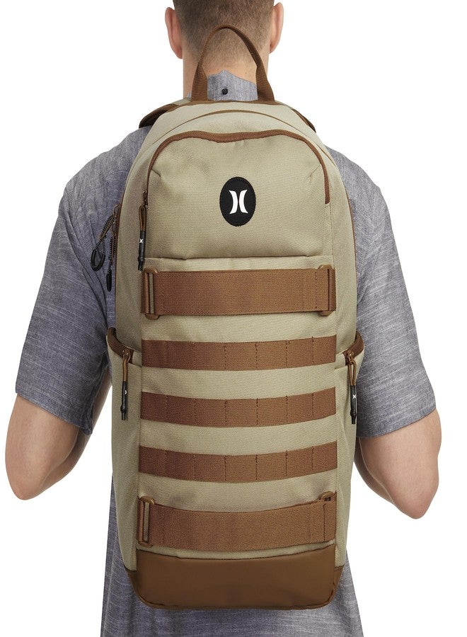 Hurley One and Only Skateboard Backpack, Khaki, O/S, One and Only Skateboard Backpack - Image 2