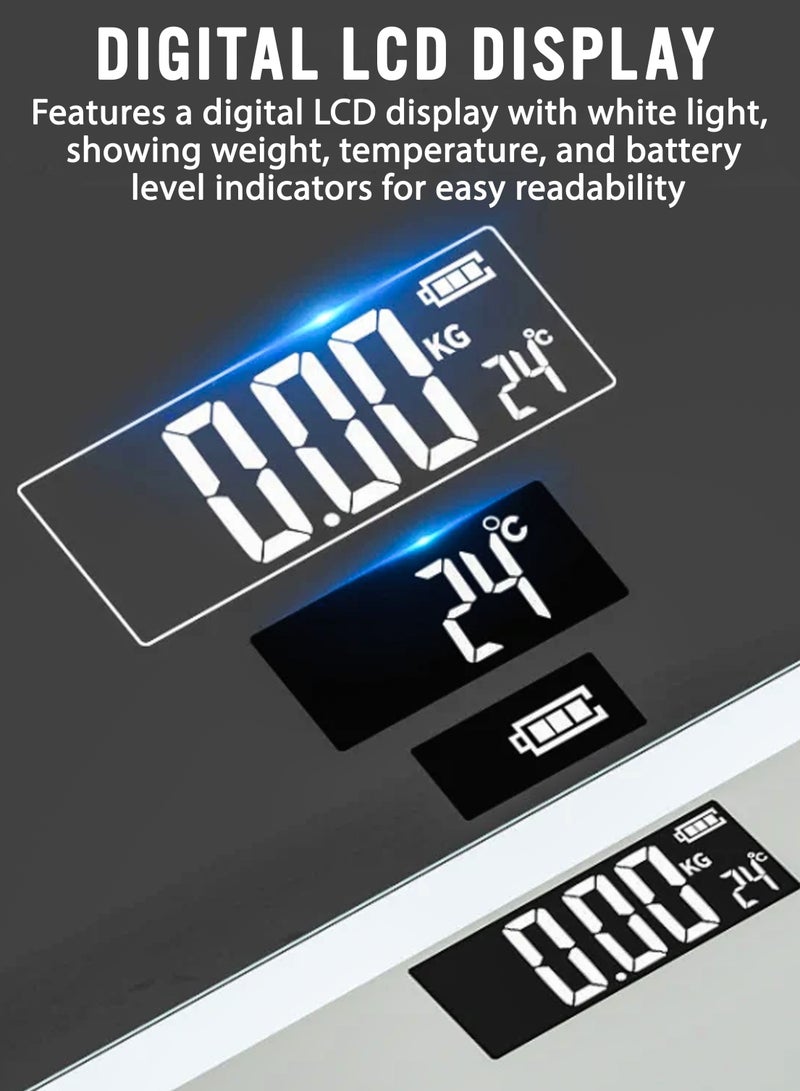 DBLEW Multi-Functional Body Fat Digital Bathroom Scale Home Use Intelligent Smart Electronic Weight Scale Personal Weighing Bath Scale Accurate Weight Machine LCD Display Pound And KG Units - Image 2