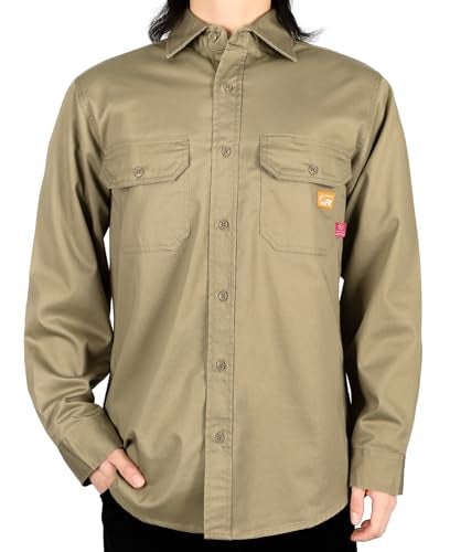 Titicaca FR Shirt Flame Resistant Work Shirt Men's Cotton 7.5oz Khaki Welding Shirt - Image 1