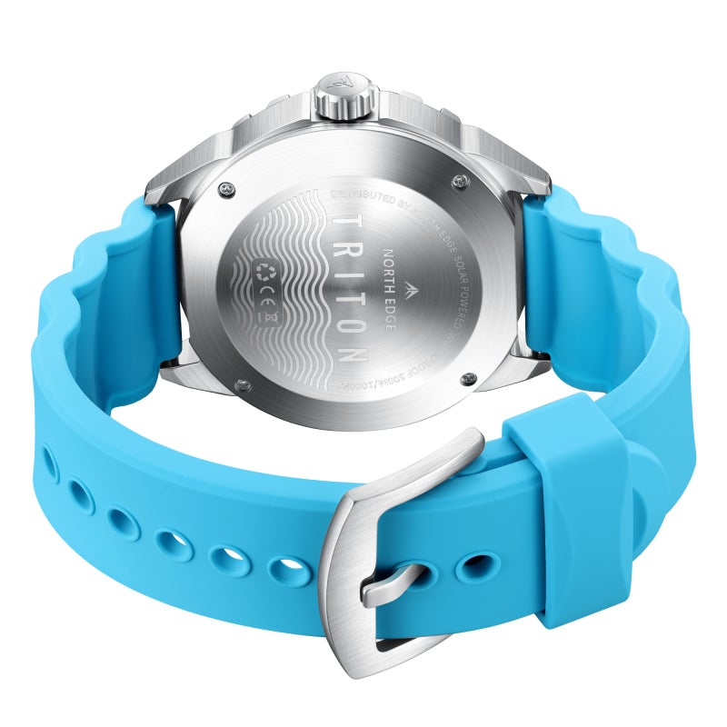 Solar Watch 300M Waterproof Solar-Powered Movement Diving Watch - Durable 316 Stainless Steel Case Quartz Watch for Diving Enthusiasts Water Sports - Image 2