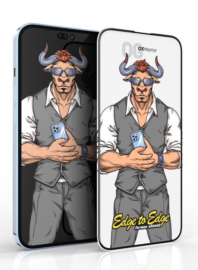 Rock Pow IPhone 14 Pro Max Screen Protector, [Easy Install] 3D Curved Anti-Bubble Ultra HD Tempered Glass Case Friendly Screen Protector for Apple IPhone 14 Pro Max,6.7 inch Black - Image 1