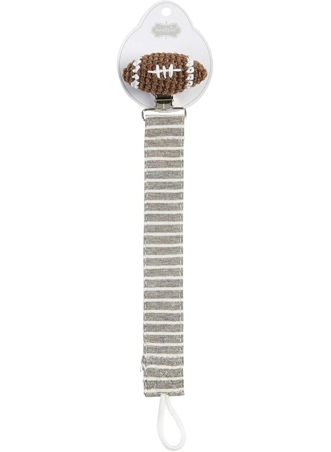 مد باي Mud Pie Knit and Crochet Pacifier Pacy Clips (Football), one Size fits Most