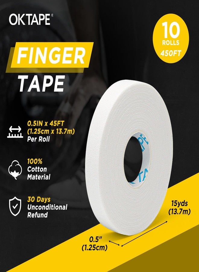 OK TAPE Athletic Finger Tape (10Rolls 450FT), Finge Wrap Tape, Extra Strong Adhesive Finger Support and Protect Tape, Hand Grip Tape for Rock Climbing, MMA, Jiu Jitsu, Volleyball, White - Image 2