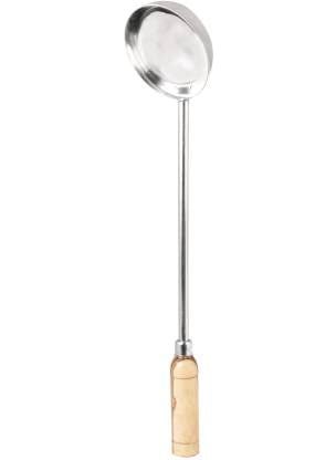 BHATI BHATI Stainless Steel Big Size Ladle Spoon for Serving with Wooden Handle 100ML  - Image 2