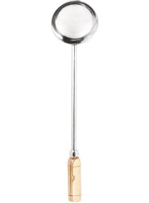 BHATI BHATI Stainless Steel Big Size Ladle Spoon for Serving with Wooden Handle 100ML  - Image 3
