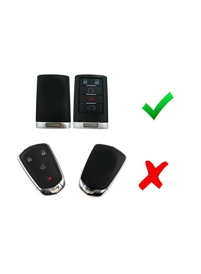 iJDMTOY Glossy Black Carbon Fiber Finish Exact Fit Key Fob Shell Cover w/Keychain Compatible With Cadillac ATS CTS DTS XTS SRX STS Escalade or Chevrolet C7 Corvette, etc - Image 1