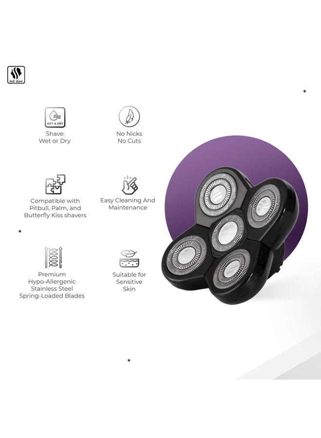 Skull Shaver Carver 5 Head Replacement Blade | Electric shaver replacement heads | For coarse/thick hair | - Image 2