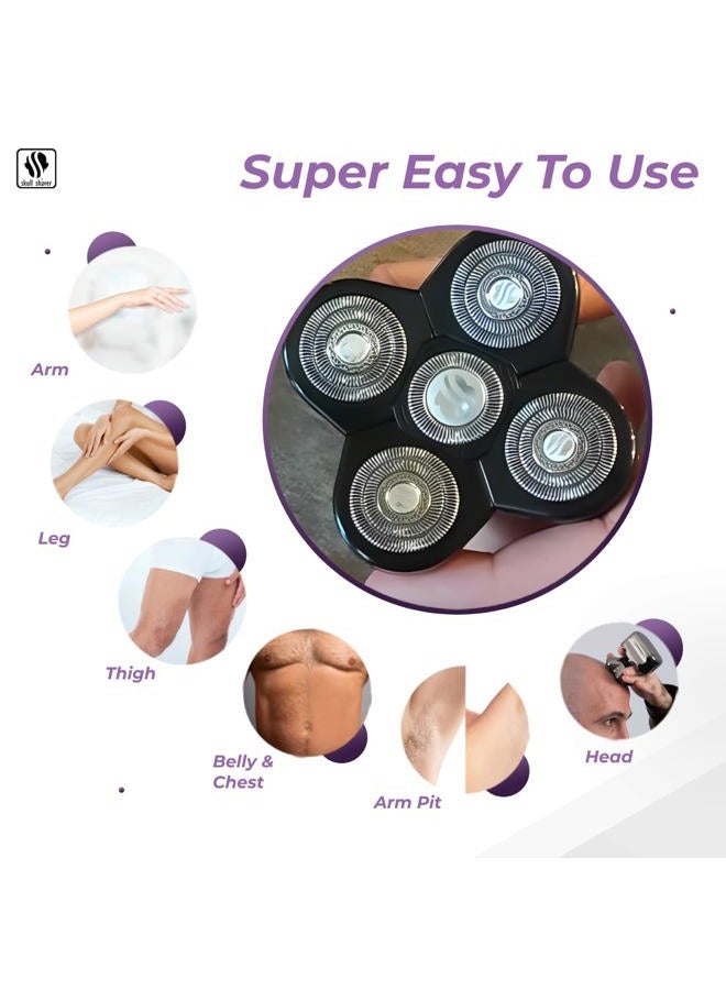 Skull Shaver Carver 5 Head Replacement Blade | Electric shaver replacement heads | For coarse/thick hair | - Image 3