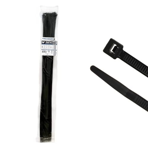 Kable Kontrol Cable Zip Ties 100 Pcs 36 Inch Black, 50 Lbs Tensile Strength, Self-locking UV Resistant Plastic Nylon Wire Ties, for Indoor or Outdoor Use - Image 1