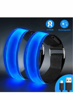 Excefore Rechargeable LED Armband, Flashing Reflective Led Safety Armband Light-up Armband Glow Sports Led Bracelet for Night Running, Jogging, Cycling, Dog Walking and Outdoor Exercise & Activities  - Image 1