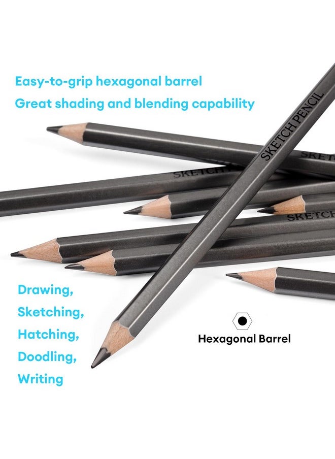 Dyvicl - Professional Drawing Sketching Pencil Set 12 Pieces Drawing Pencils 10B, 8B, 6B, 5B, 4B, 3B, 2B, B, Hb, 2H, 4H, 6H Graphite Pencils For Beginners & Pro Artists - Image 1