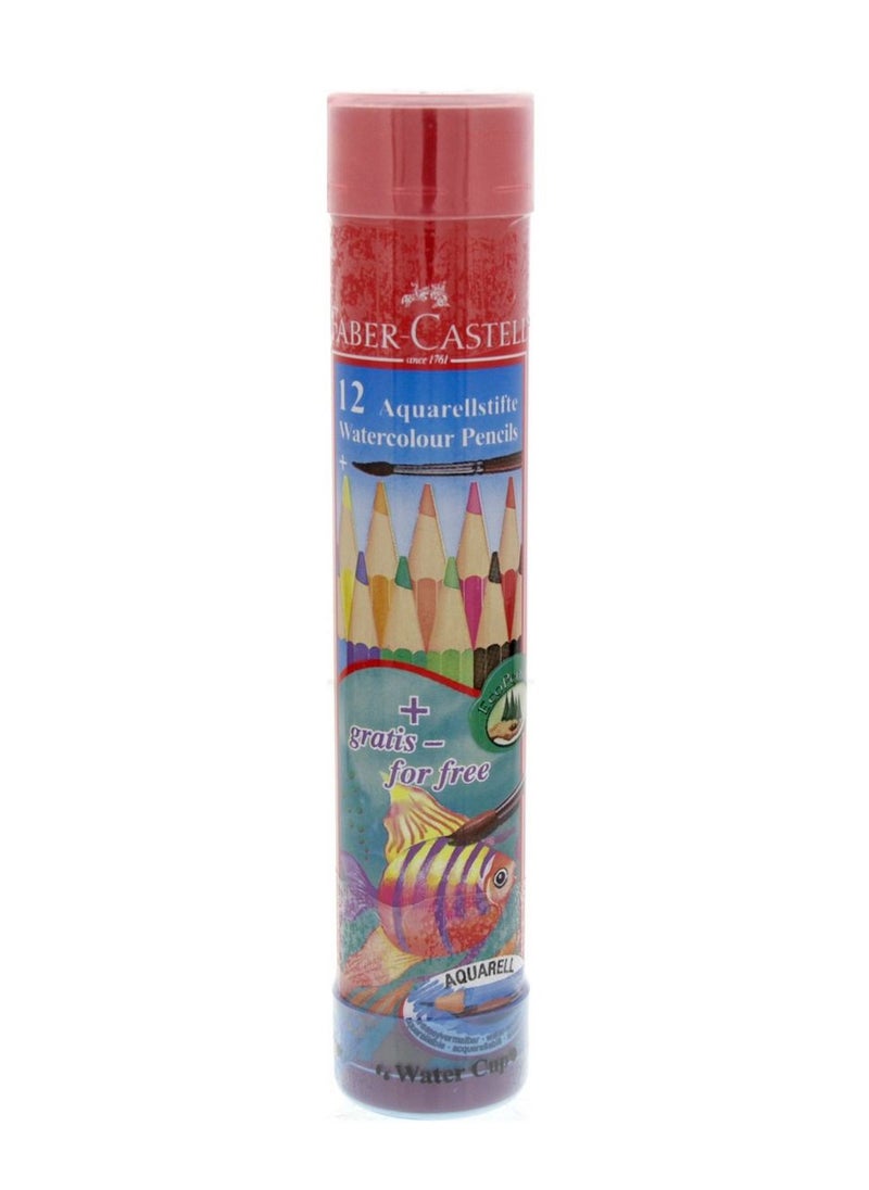 FABER-CASTELL - Pencil Water Colors 12 Pcs With Brusher - Image 1
