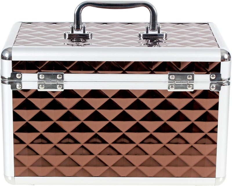 AR BRAND EST. 2021 Aluminium Hard Make Up Travel Storage Box Cosmetic Beauty Vanity Case Organiser - Image 3