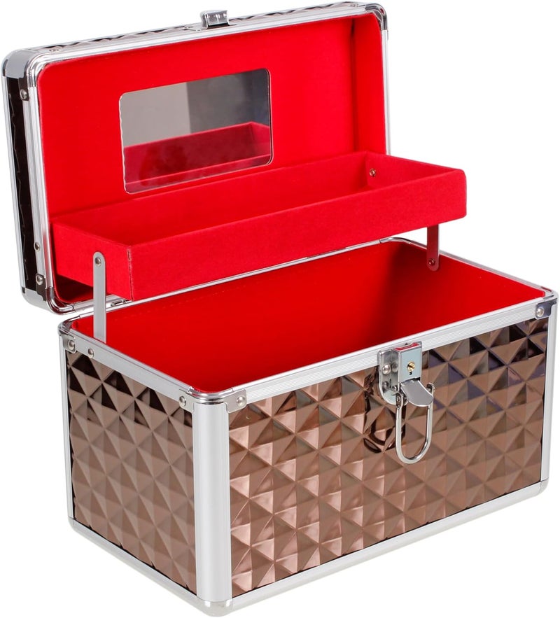 AR BRAND EST. 2021 Aluminium Hard Make Up Travel Storage Box Cosmetic Beauty Vanity Case Organiser - Image 4