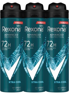 Rexona Rexona Antiperspirant Xtra Cool Deodorant Spray for Men, 150 ml, Pack of 3  - Image 1