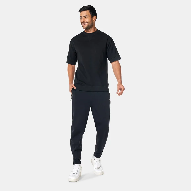 Sun And Sand Sports Black Men's Interlock T-Shirt for Men | Best Price UAE