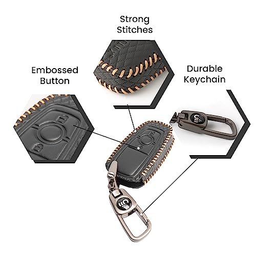 SHOPOFLUX Leather Key Cover Compatible with New Ford Ecosport Titanium 2 Button Smart Key - Image 3