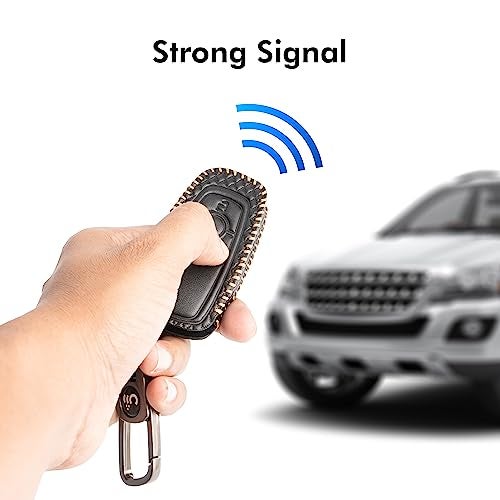 SHOPOFLUX Leather Key Cover Compatible with New Ford Ecosport Titanium 2 Button Smart Key - Image 4