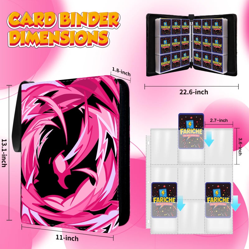 FARICHE Trading Card Binder for TCG Cards, 9-Pocket Portable Card Collector Ablum Holder Book Fits 900 Cards with 50 Removable Sleeve, Waterproof Card Binder Display Storage Carrying Cases for TCG-Purple - Image 5